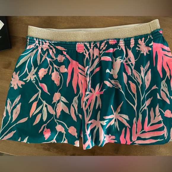 Lilly Pulitzer Pants - Lilly Pulitzer Teal and Pink Tropical Print Shorts